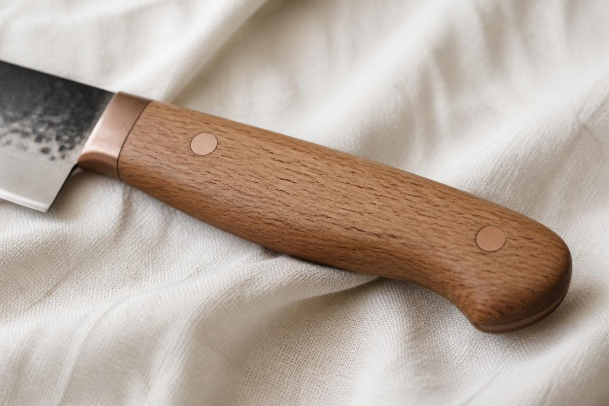 Symbolbild: Messergriff aus dunklem Holz im Detail